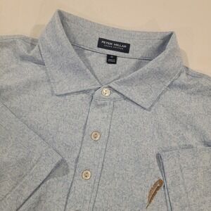 Chechessee‎ Creek Club Peter Millar Crown Crafted Polo Shirt Mens XL Blue AOP